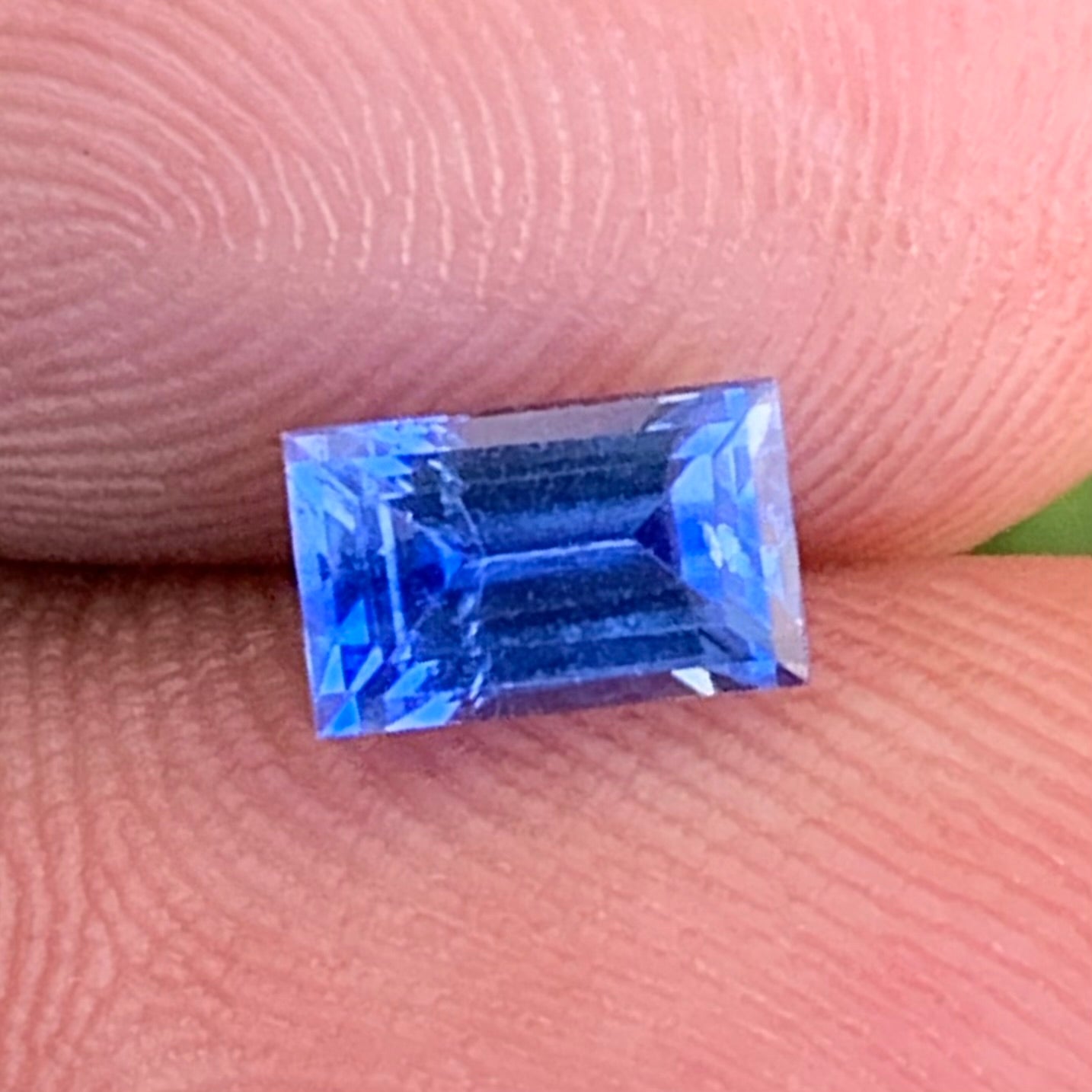 Blue Sapphire Rectangle 1.25 Ct Natural Loose Gemstone from Sri Lanka