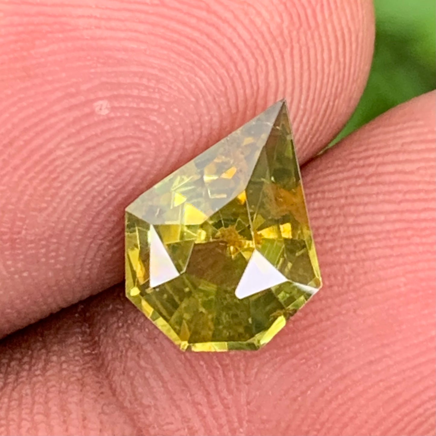 Lime Green Zircon Geometric Shape Shield 3.80 Ct Natural Unheated Loose Gemstone From Sri Lanka
