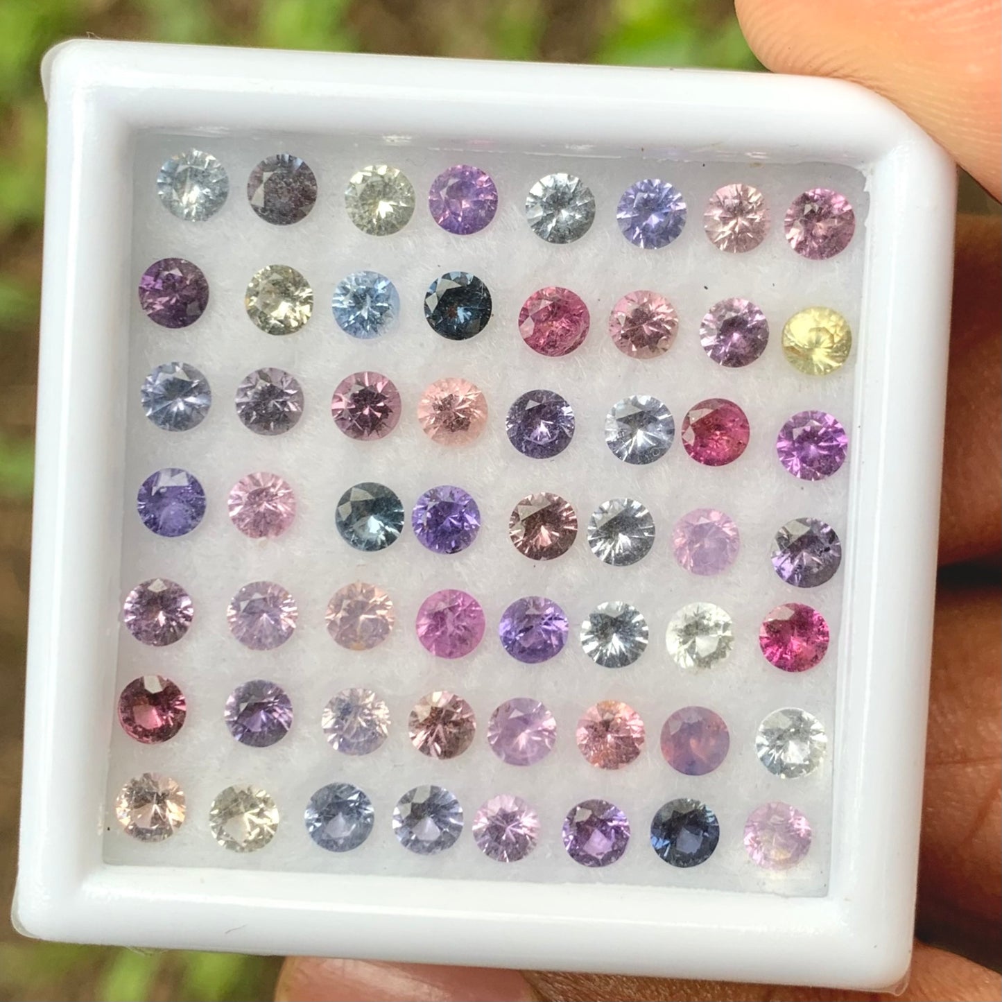 Unheated Sapphire 3 mm Rounds 7.14 Ct Multicolor Loose Gemstone Parcel of 56 Stones