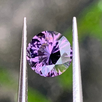 Purple Spinel Fantasy / Concave Cut 6.7 mm Round 1.12 Ct Natural Loose Gemstone