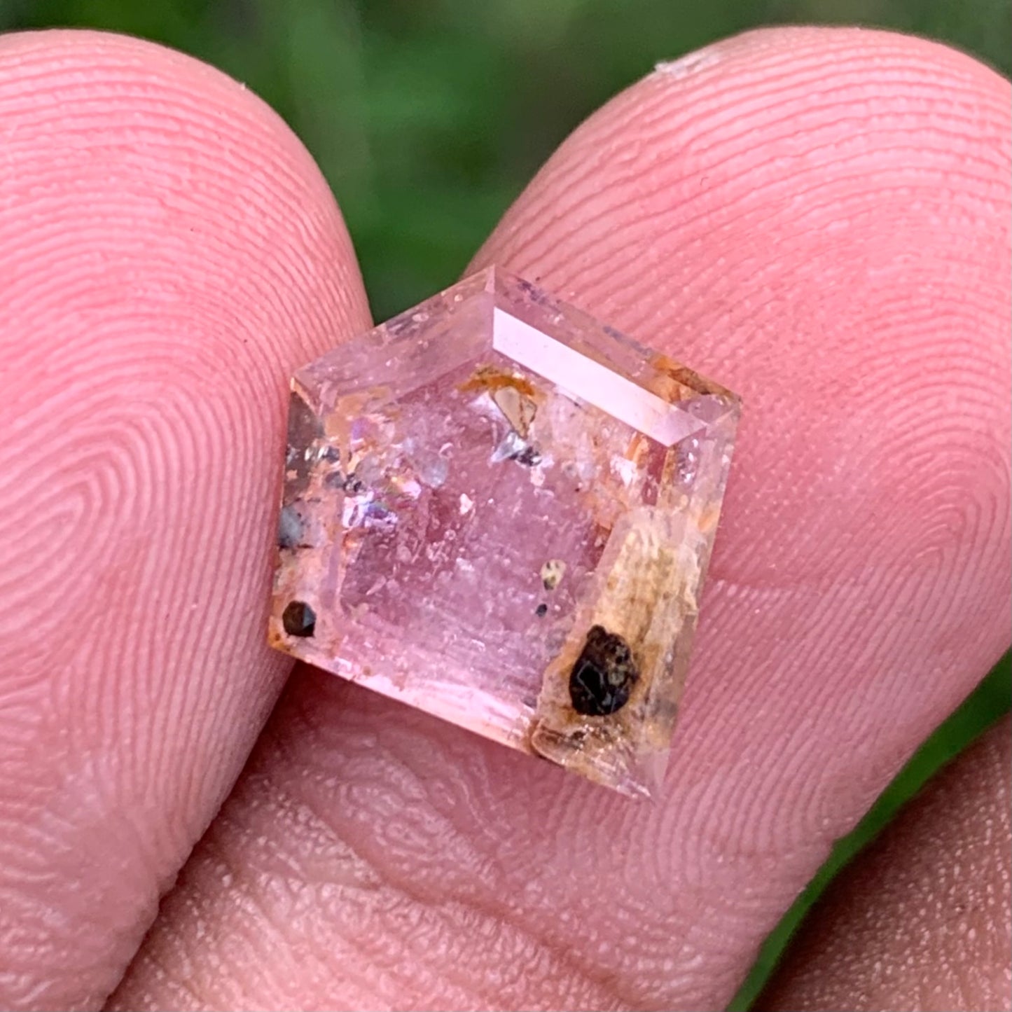 Orangish Pink Padparadscha Sapphire Portrait Cut Tablet 3.87 Ct Natural Loose Gemstone