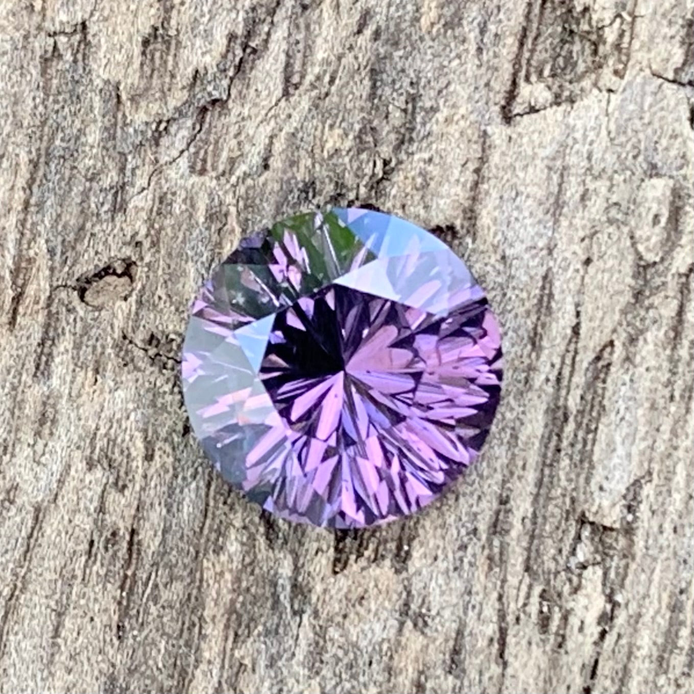 Purple Spinel Fantasy / Concave Cut 6.7 mm Round 1.12 Ct Natural Loose Gemstone