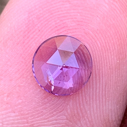 Rose Cut Purple Sapphire 0.72 Ct Modified Round Heated Only Natural Loose Gemstone from Sri Lanka