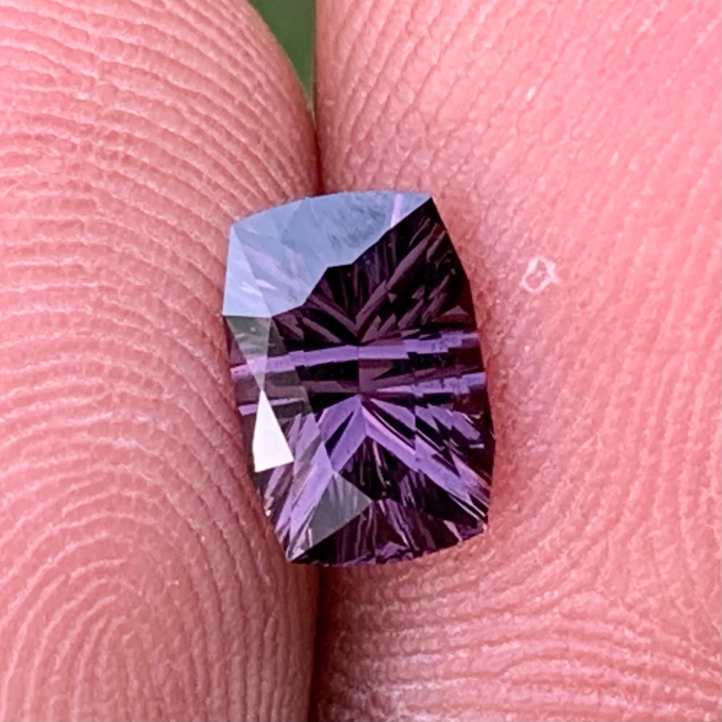 Reddish Purple Spinel Concave Cut Rectangular Cushion 1.05 Ct Natural Loose Gemstone From Sri Lanka