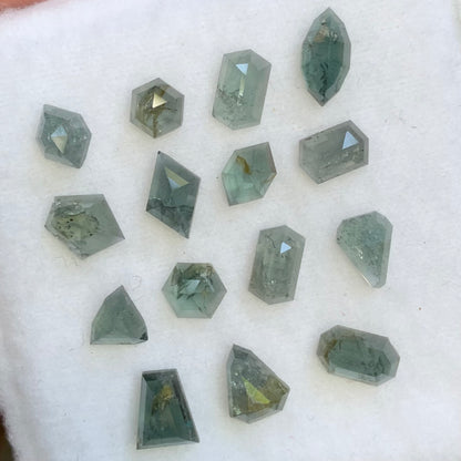Rose Cut Teal Spinel Parcel 8.65 Ct / 15 Stones Natural Loose Gemstones from Sri Lanka