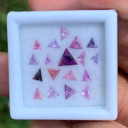 Unheated Ceylon Sapphire Triangles 1.15Ct / 18 Stone Parcel of Natural Ethically Sourced Loose Gemstones