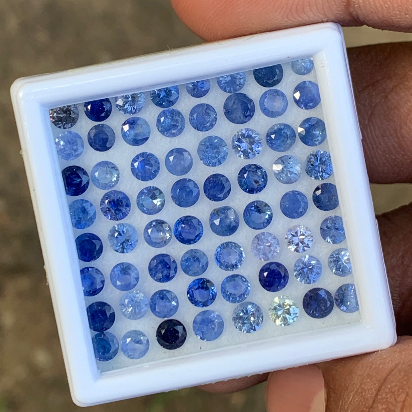 Blue Sapphire 3.3 - 3.7 mm Rounds 12.69 Ct / 64 Natural Loose Gemstone Parcel from Sri Lanka