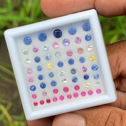 Unheated Sapphire 4.62 Ct / 56 Stones Multicolor Loose Gemstone Parcel For Jewelry Making 💎✨
