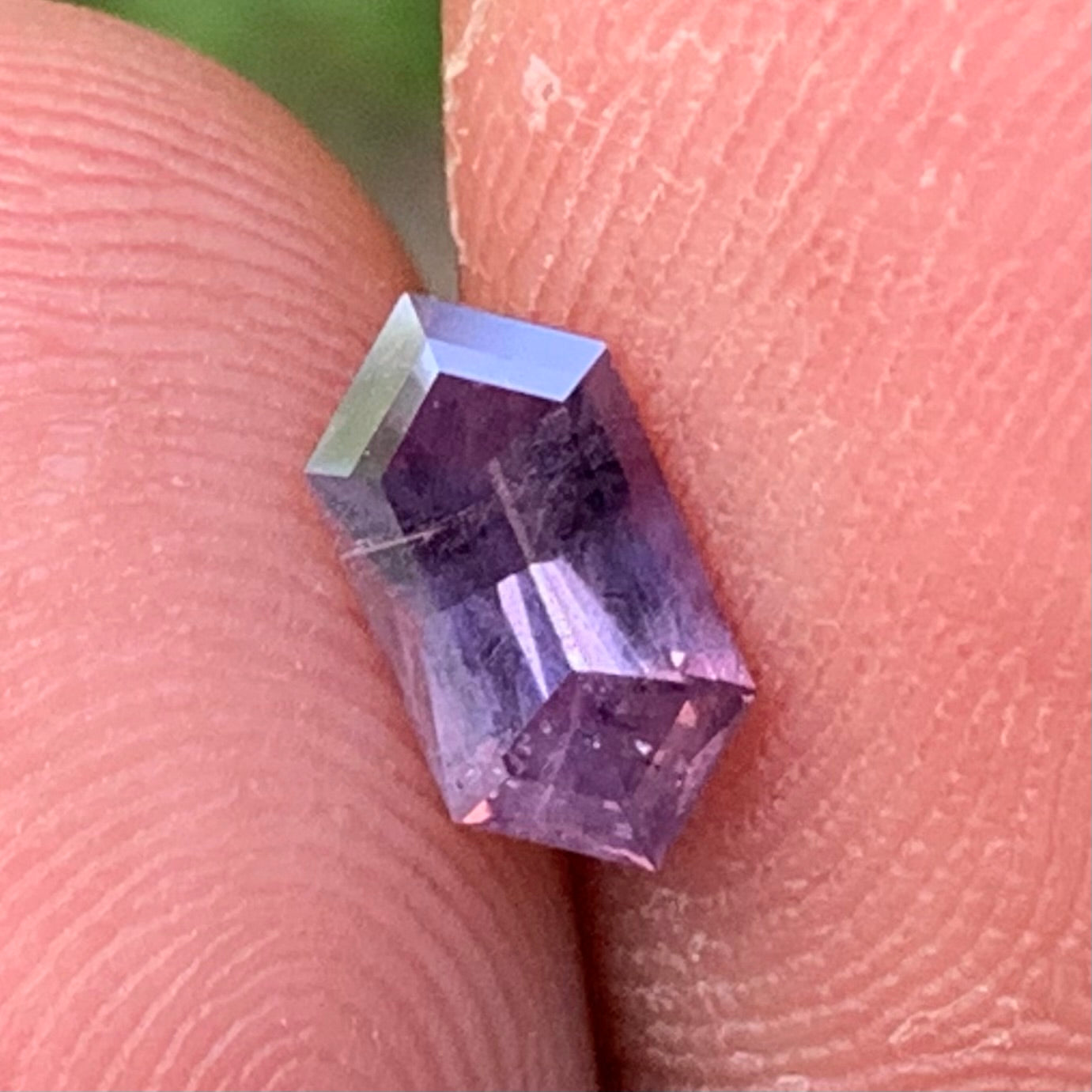 Purple Spinel 0.83 Ct Elongated Hexagon Loose Gemstone For Contemporary Jewelry