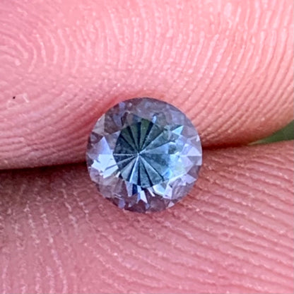 Grayish Blue Spinel Flower Cut Round 4.92 mm / 0.56 Ct Natural Loose Gemstone from Sri Lanka
