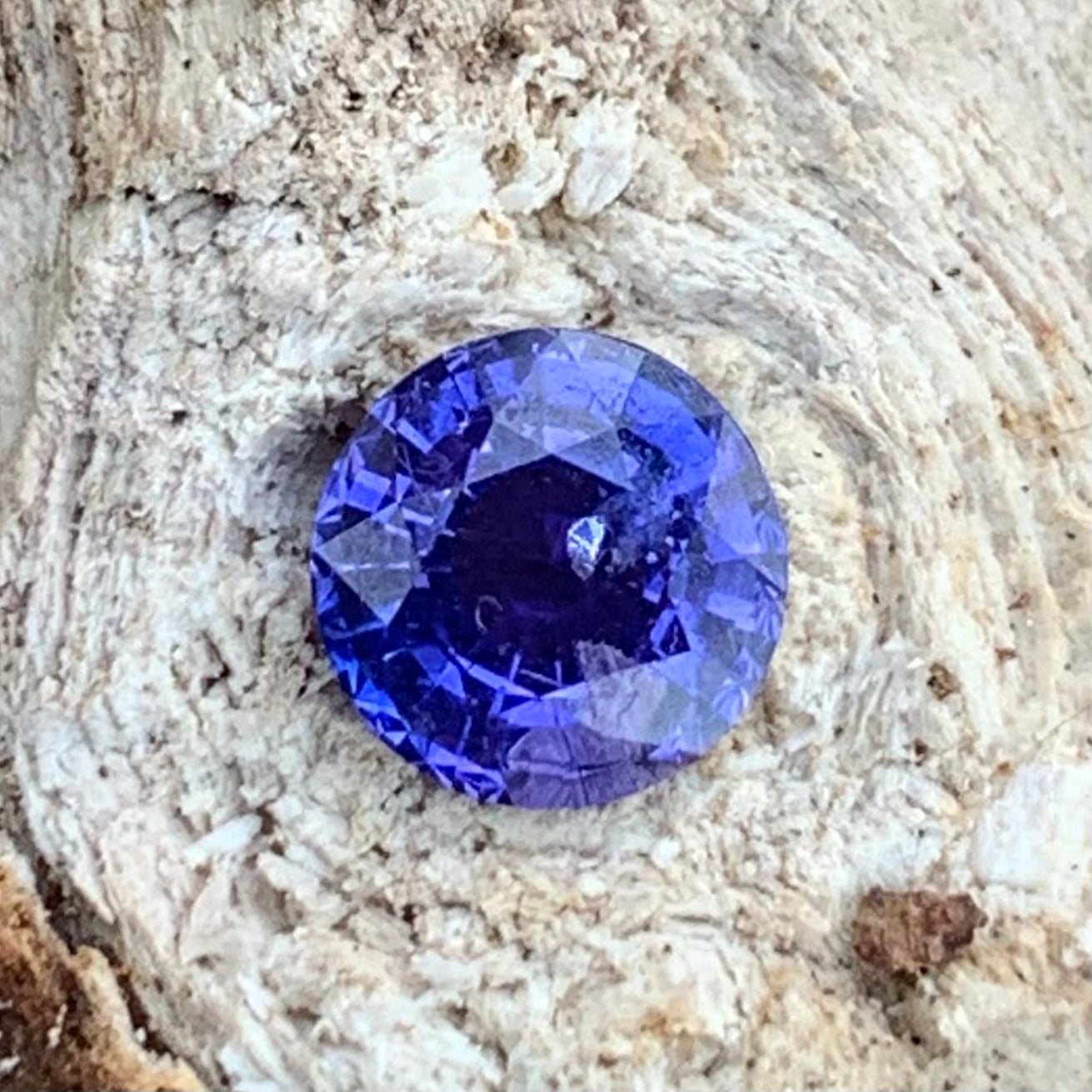Purplish Blue Bicolor Sapphire 6 mm Round 1.15 Ct Heated Only Natural Loose Gemstone For Jewelry Making
