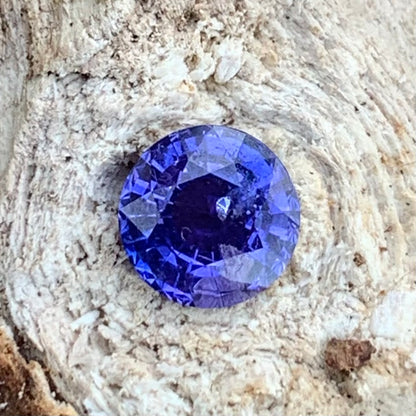Purplish Blue Bicolor Sapphire 6 mm Round 1.15 Ct Heated Only Natural Loose Gemstone For Jewelry Making