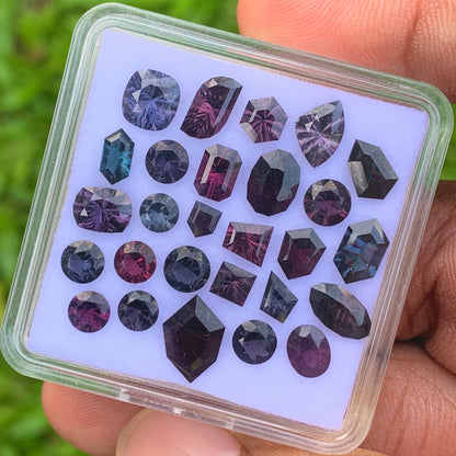 Spinel Concave / Fantasy Cut Geometric Shape Stones Of Deep Color Parcel 16.25 Ct / 27 Stones Multicolor Natural Loose Gemstones