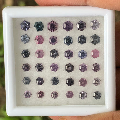 Multicolor Spinel Hexagon Natural Loose Gemstone Parcel 5.5 Ct / 36 Gemstones From Sri Lanka