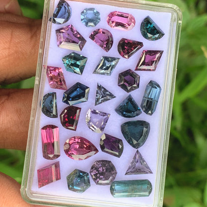 Multicolor Spinel Geometric Shape Natural Loose Gemstone Parcel 32.40 Ct / 28 Gemstones From Sri Lanka
