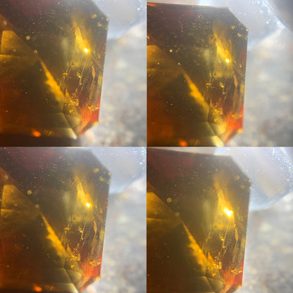 Brownish Orange Yellow Concave Cut / Fantasy Cut Tourmaline Octagon Natural Certified 2.17 Ct Loose Gemstone