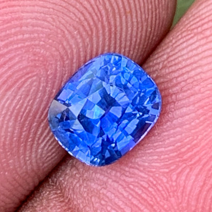 Unheated Vivid Blue Sapphire Certified Rectangular Cushion 2.08 Ct Natural Loose Gemstone