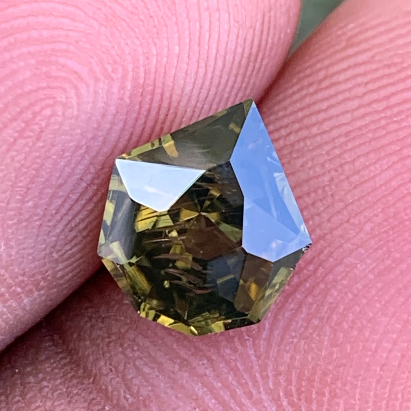 Deep Greenish Zircon Geometric Cut 2.75 Ct Natural Loose Gemstone from Sri Lanka
