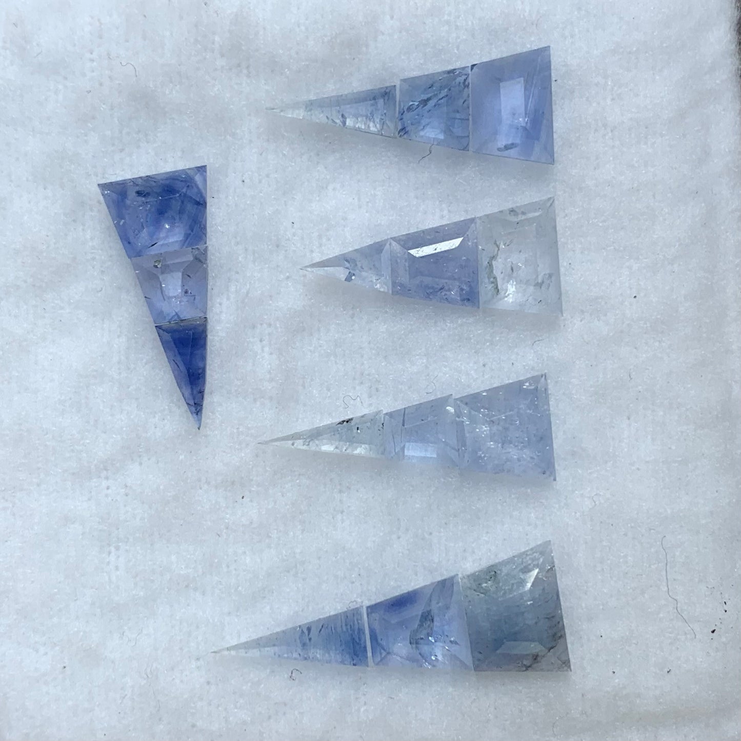Blue Sapphire Rose Cut Tapered Blades 5.70 Ct / 5 Suits Natural Heated Only Loose Gemstones from Sri Lank