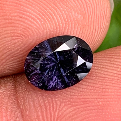 Natural Spinel Oval 2.7 Ct Deep Purple Concave Cut Loose Gemstone For Jewelry Making