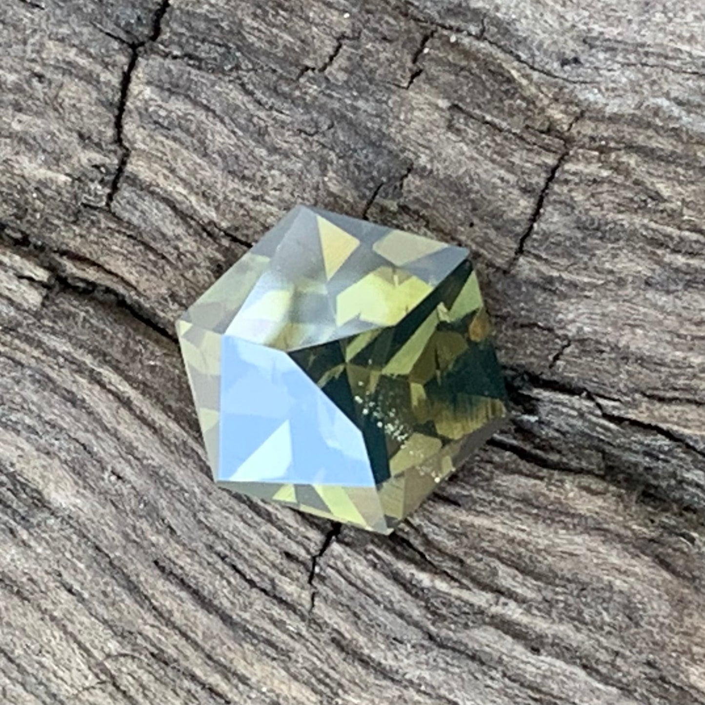 Deep Green Zircon Hexagon 2.15 Ct Unheated Natural Loose Gemstone
