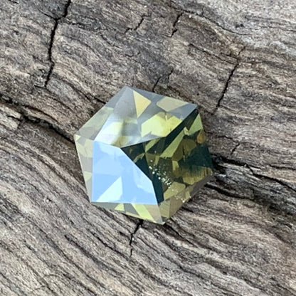 Deep Green Zircon Hexagon 2.15 Ct Unheated Natural Loose Gemstone