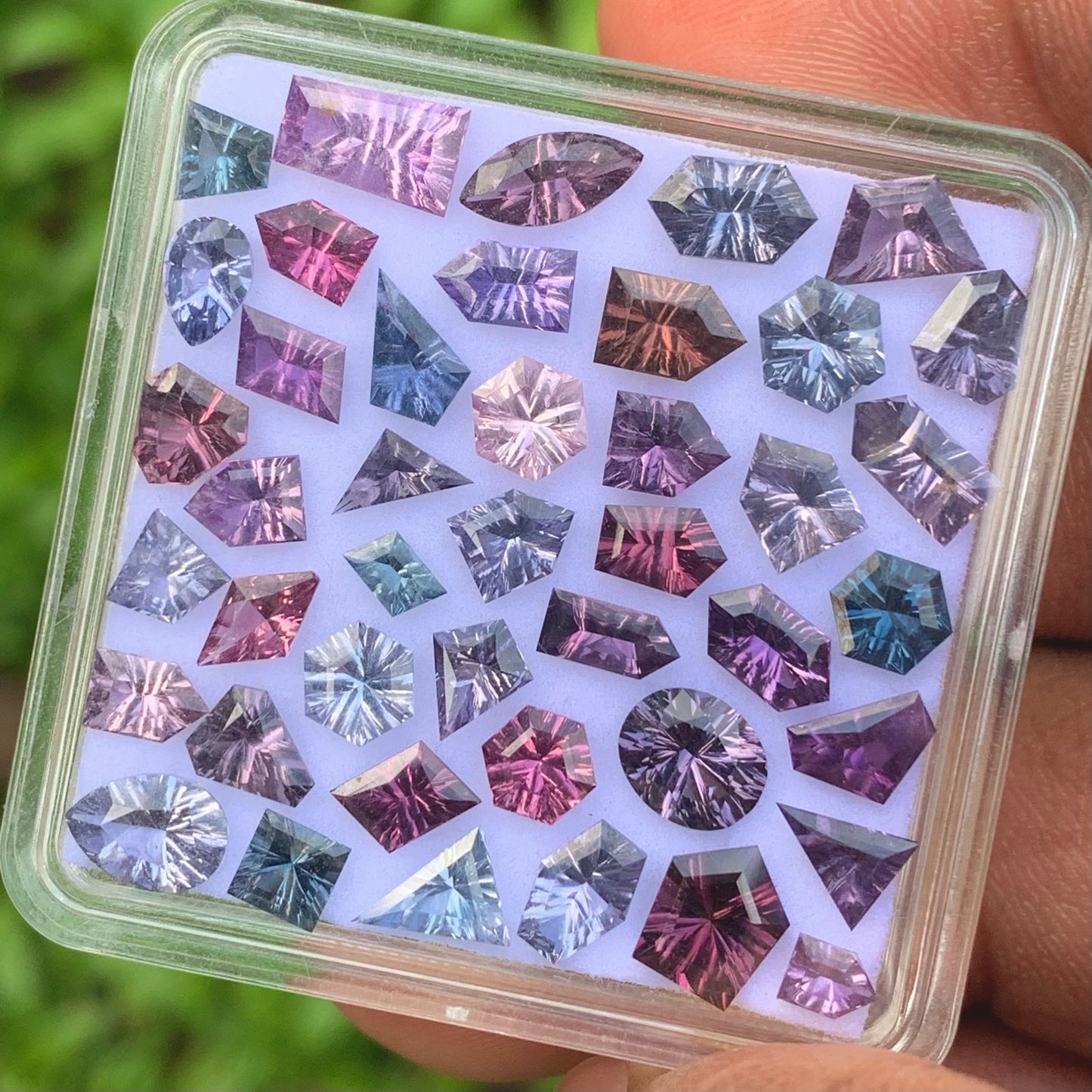 Spinel Concave / Fantasy Cut Geometric Shape Stones Parcel 17.70 Ct / 43 Stones Multicolor Natural Loose Gemstones