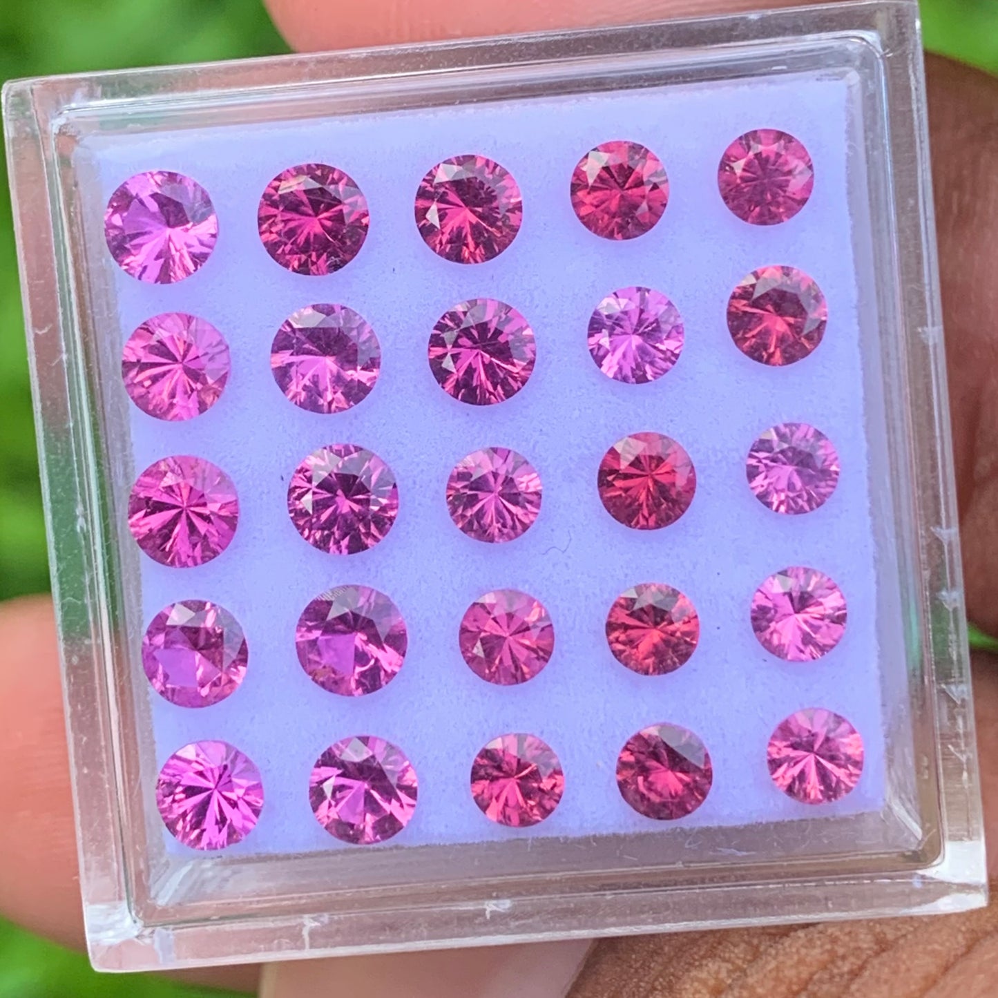 Red Garnet 3 - 3.5 mm Fantasy Concave Cut Rounds 4.50 Ct / 25 Stones Parcel of Natural Loose Gemstones From Sri Lanka
