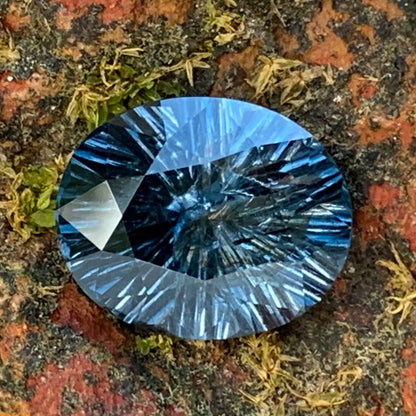 Teal Blue Spinel Fantasy Concave Cut Oval 2.79 Ct Natural Loose Gemstone From Sri Lanka
