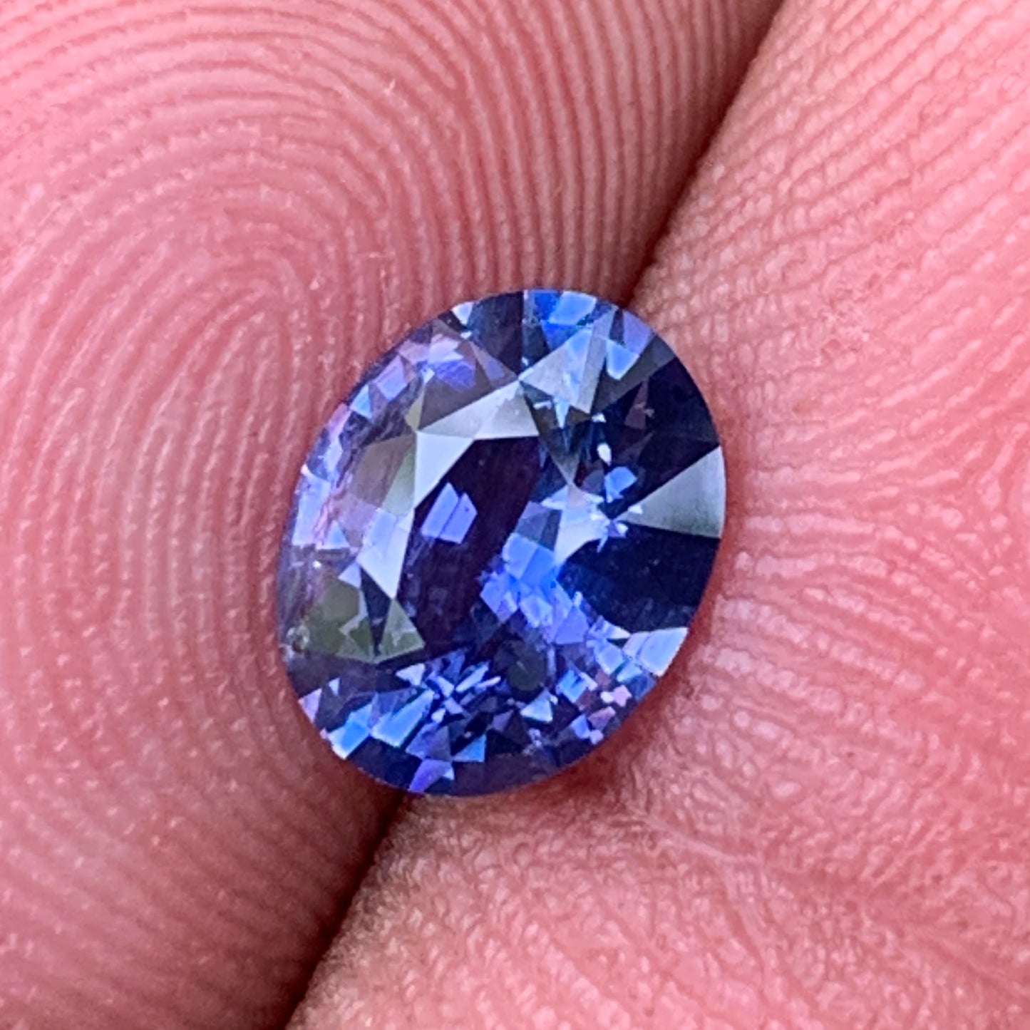 Unheated Violetish Blue Sapphire Certified Oval 1.26 Ct Natural Loose Gemstone