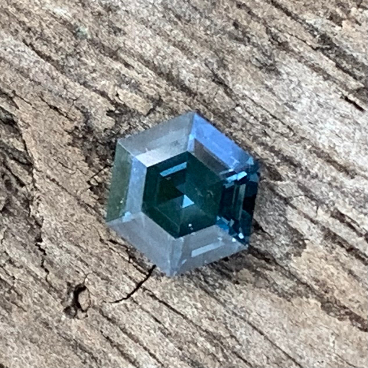 Teal Blue Spinel Hexagon 5.4 mm / 0.81 Ct Natural Loose Gemstone For Jewelry Making