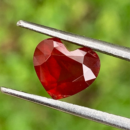 Hazy Orangish Red Garnet Heart 1.7 Ct Loose Gem Stone from Sri Lanka