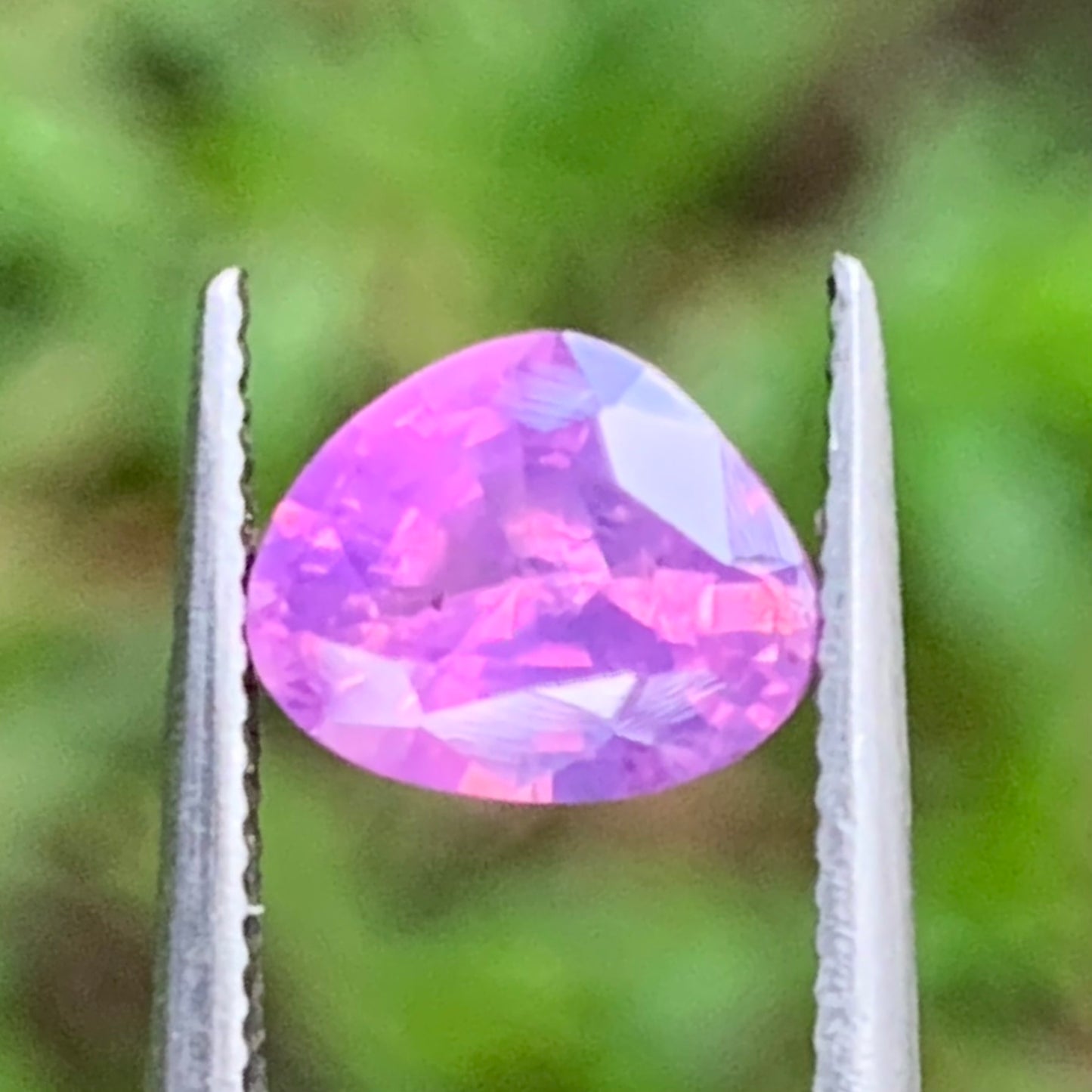 Hazy Sapphire Purplish Pink Modified Trillion Heated Only 1.2 Ct Natural Loose Gemstone From Sri Lanka