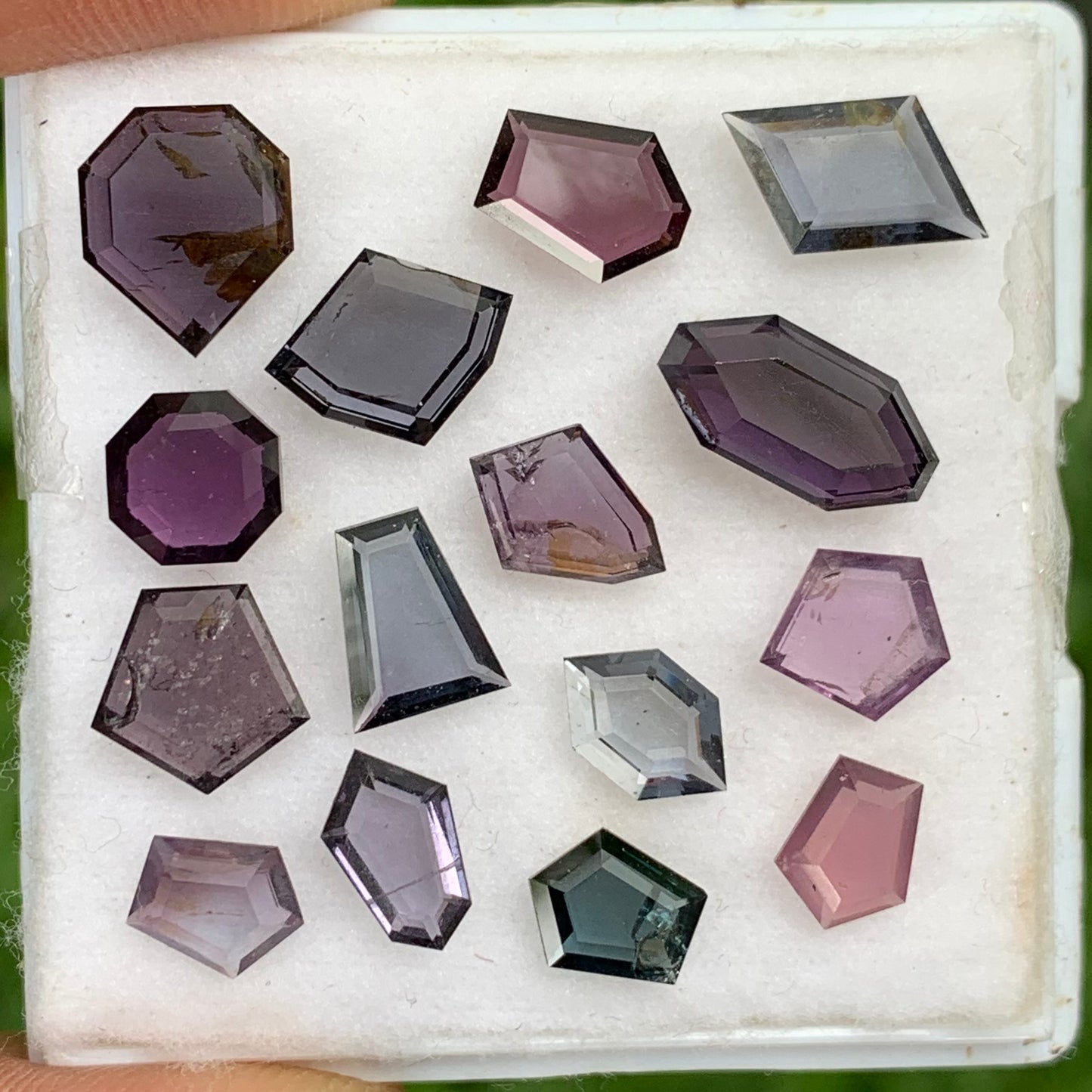 Spinel Portrait Cut Tablets of Different Geometric Shapes Natural Loose Gemstone Parcel 14.35 Ct / 15 Stones