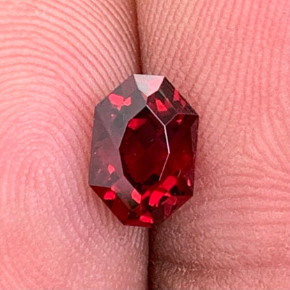 Red Garnet Octagon 1.55 Ct Natural Unheated Loose Gemstone from Sri Lanka