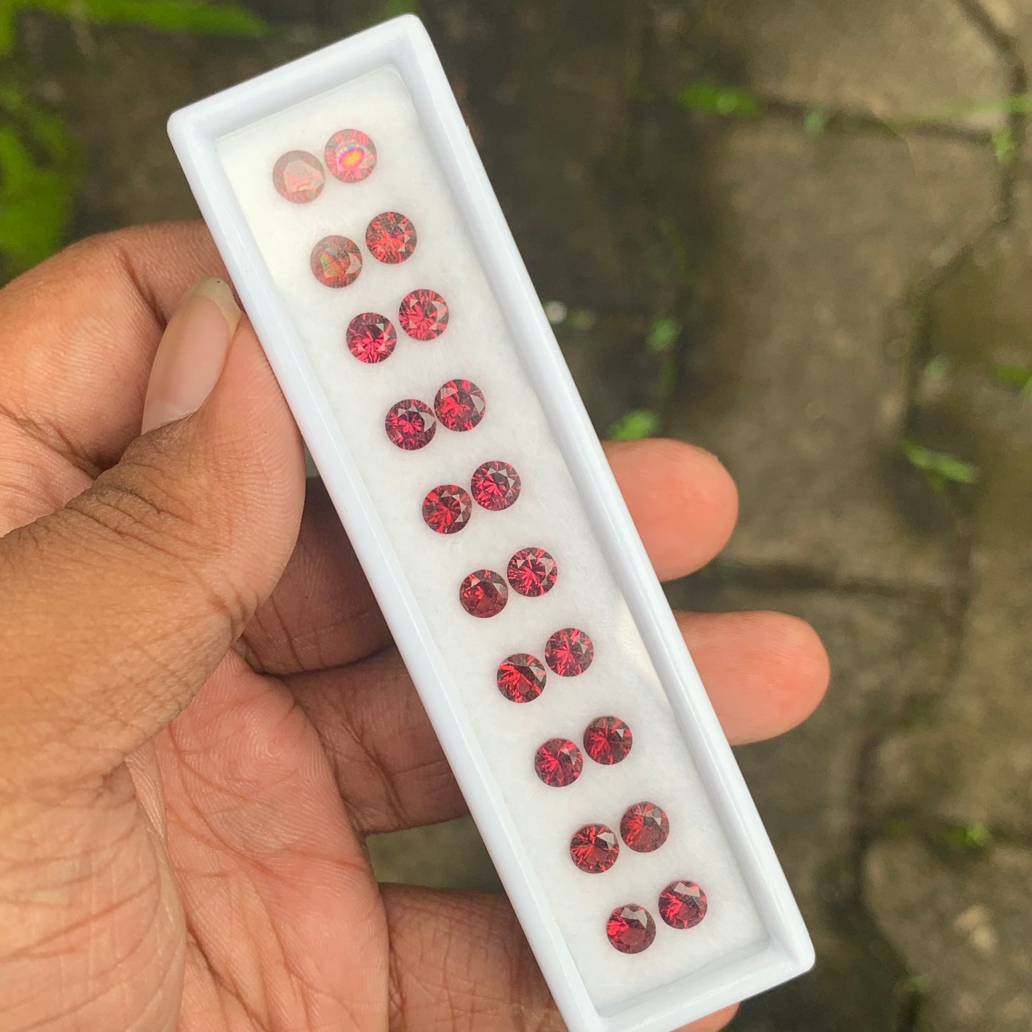 Fantasy / Concave Cut Red Garnet 11.90 Ct / 20 Stones Loose Gemstone Parcel For Jewelry Making 💎✨