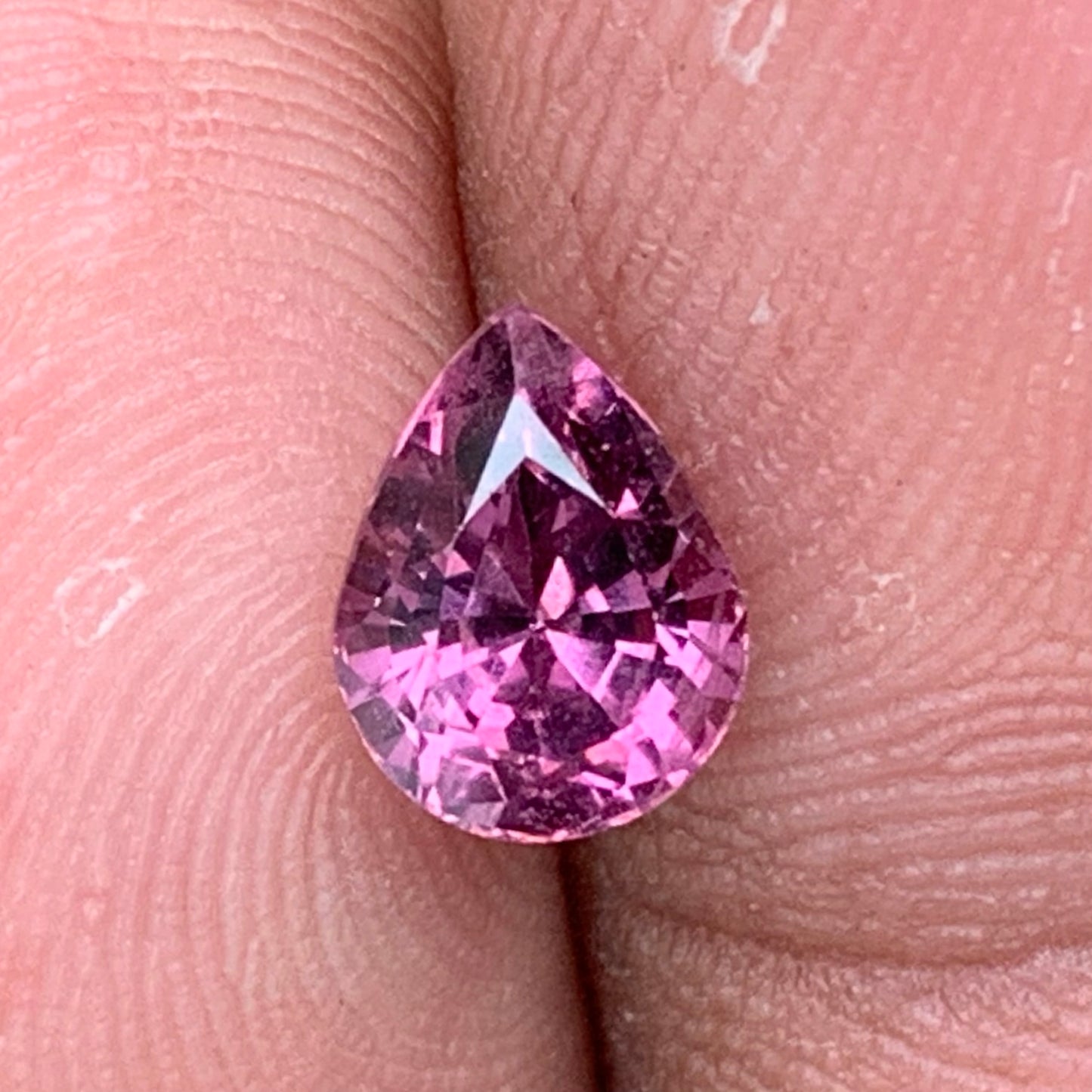 Velvet / Purplish Pink Spinel 1.45 Ct Pear Cut Natural Loose Gemstone from Sri Lanka