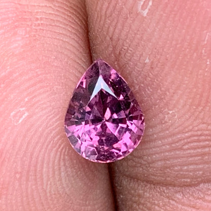 Velvet / Purplish Pink Spinel 1.45 Ct Pear Cut Natural Loose Gemstone from Sri Lanka
