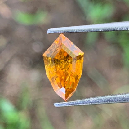 Orange Zircon Shield 2.86 Ct Natural Loose Gemstone From Sri Lanka