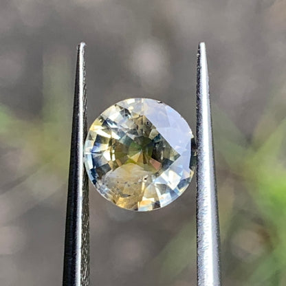 Yellow & Blue Bicolor Sapphire 7.5 mm Round 1.78 Ct Natural Loose Gemstone For Jewelry Making 💎✨
