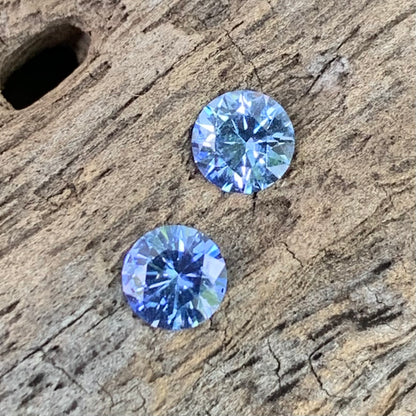 Blue Sapphire Round Pair 4.5 mm / 0.76 Ct Heated Only Natural Loose Gemstones for Earrings