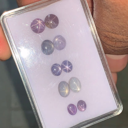 Star Sapphire Oval Cabochon 11.75 Ct / 5 Pairs Parcel from Sri Lanka