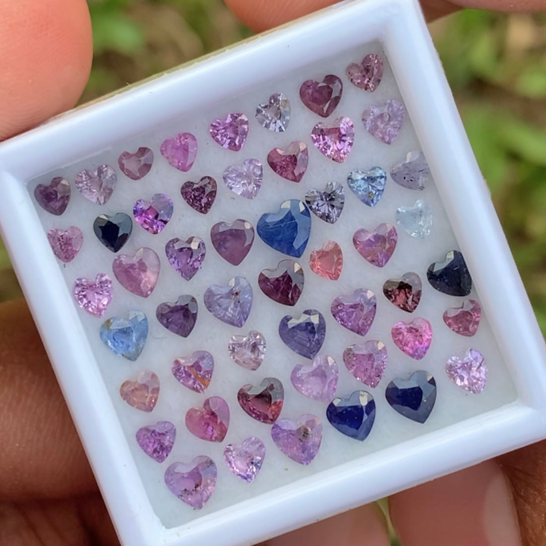 Unheated Sapphire Hearts Multicolor Loose Gem Parcel of 11.05 Ct / 63 Natural Gemstones For Fine Jewelry