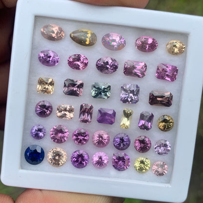 Sapphire Multicolor Natural Heated Only Loose Gemstone Parcel 20.46 Ct / 36 Gemstones From Sri Lanka