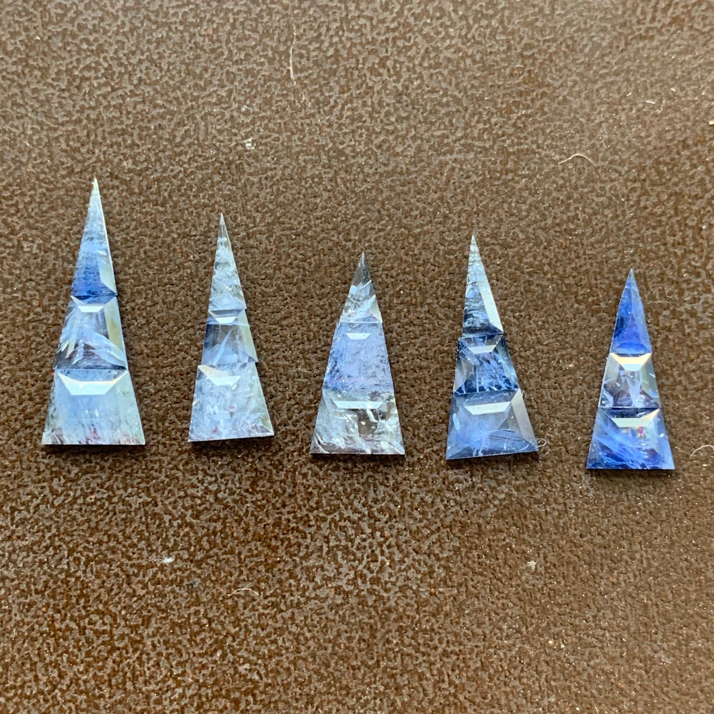 Blue Sapphire Rose Cut Tapered Blades 5.70 Ct / 5 Suits Natural Heated Only Loose Gemstones from Sri Lank