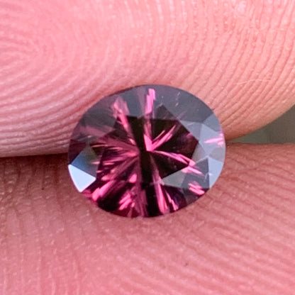 Velvet Spinel Concave Cut / Fantasy Cut Oval 1.13 Ct Natural Loose Gemstone From Sri Lanka