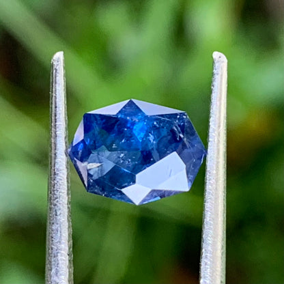 Heavily Included Deep Blue Sapphire Octagon 1.15 Ct Loose Gemstone from Sri Lanka