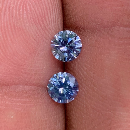 Blue Sapphire Round Pair 4.5 mm / 0.81 Ct Heated Only Natural Loose Gemstones for Earrings