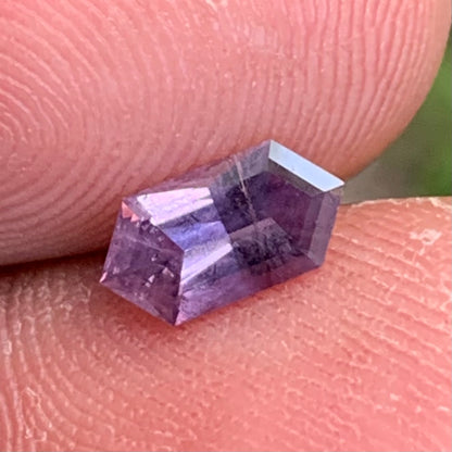 Purple Spinel 0.83 Ct Elongated Hexagon Loose Gemstone For Contemporary Jewelry