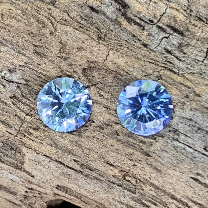 Blue Sapphire Round Pair 4.5 mm / 0.76 Ct Heated Only Natural Loose Gemstones for Earrings